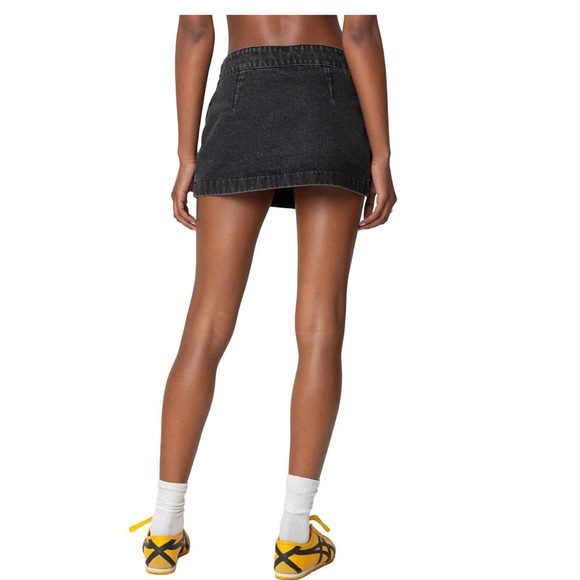 Edikted Asymmetric Denim Wrap Skort.  NWT - Picture 2 of 10